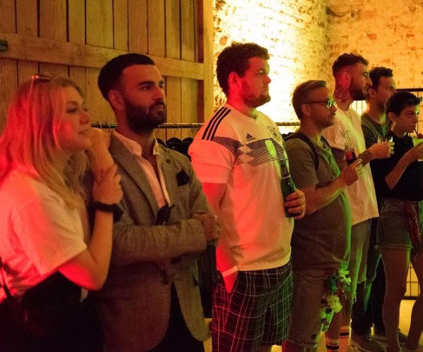 adult, male, man, person, female, woman, glasses, shoe, club, urban