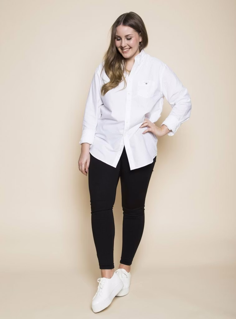 coat, shirt, blouse, formal wear, suit, lab coat, person, blazer, long sleeve, sneaker