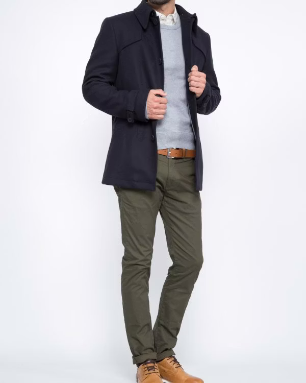 blazer, coat, jacket, pants, adult, male, man, person, overcoat, belt