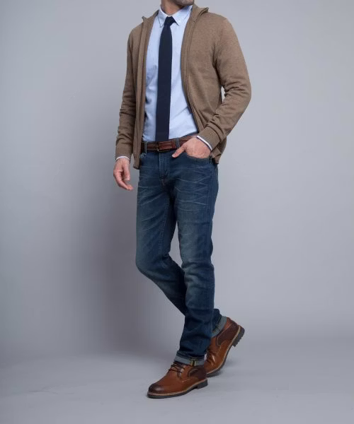pants, blazer, coat, jacket, jeans, adult, male, man, person, tie