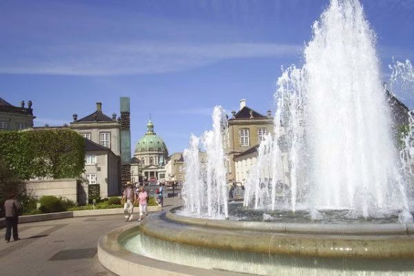 architecture, fountain, water, city, person, road, street, urban