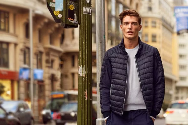 clothing, coat, jacket, blazer, adult, male, man, person, car, city