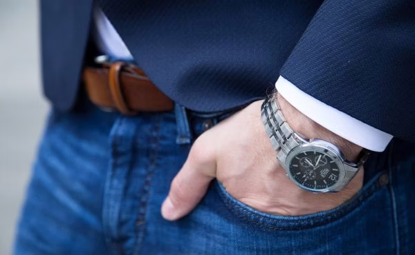 accessories, wristwatch, person, belt, clothing, pants