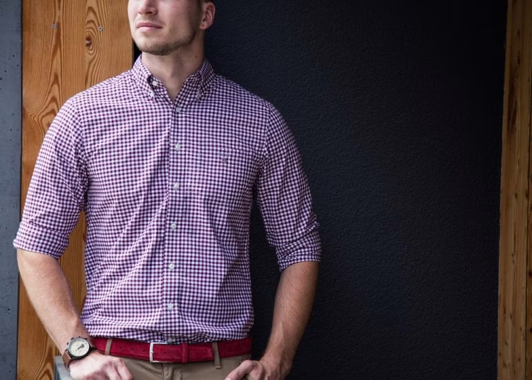 clothing, shirt, sleeve, wristwatch, belt, dress shirt, adult, male, man, person