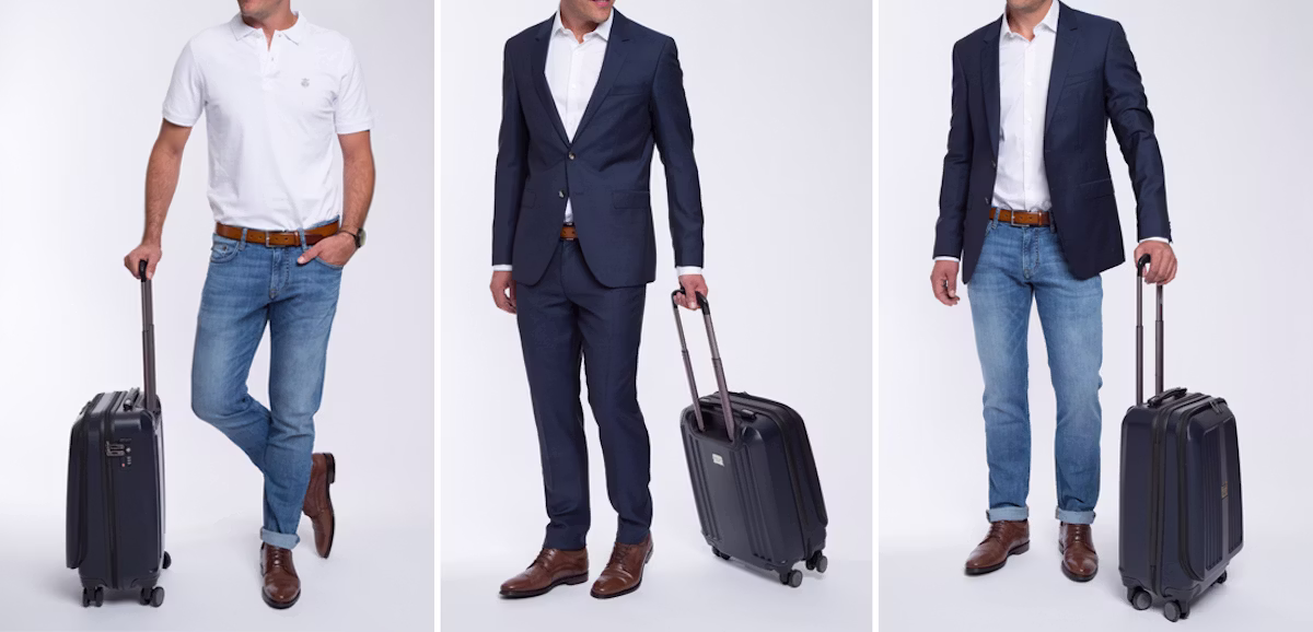 blazer, coat, jacket, adult, male, man, person, baggage, suit, belt