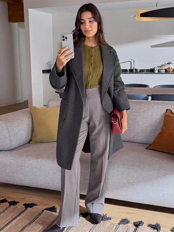 coat, formal wear, suit, blazer, jacket, adult, female, person, woman, overcoat