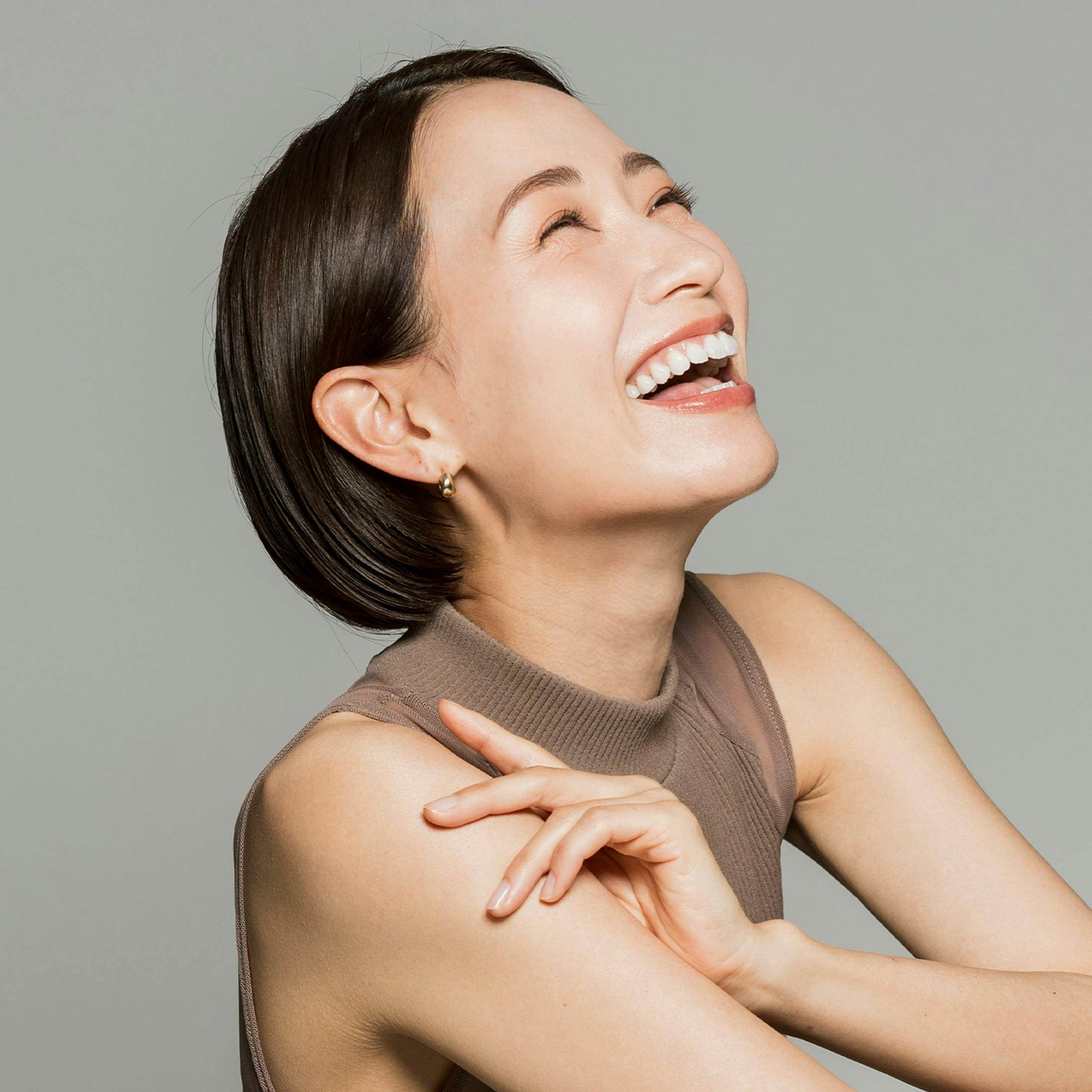 woman laughing