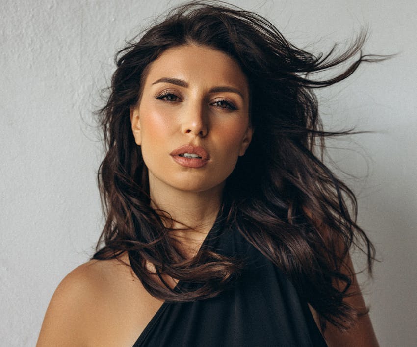 woman looking into the camera