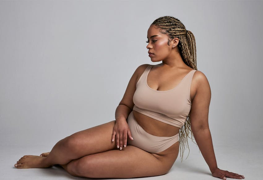 Woman sitting on the floor