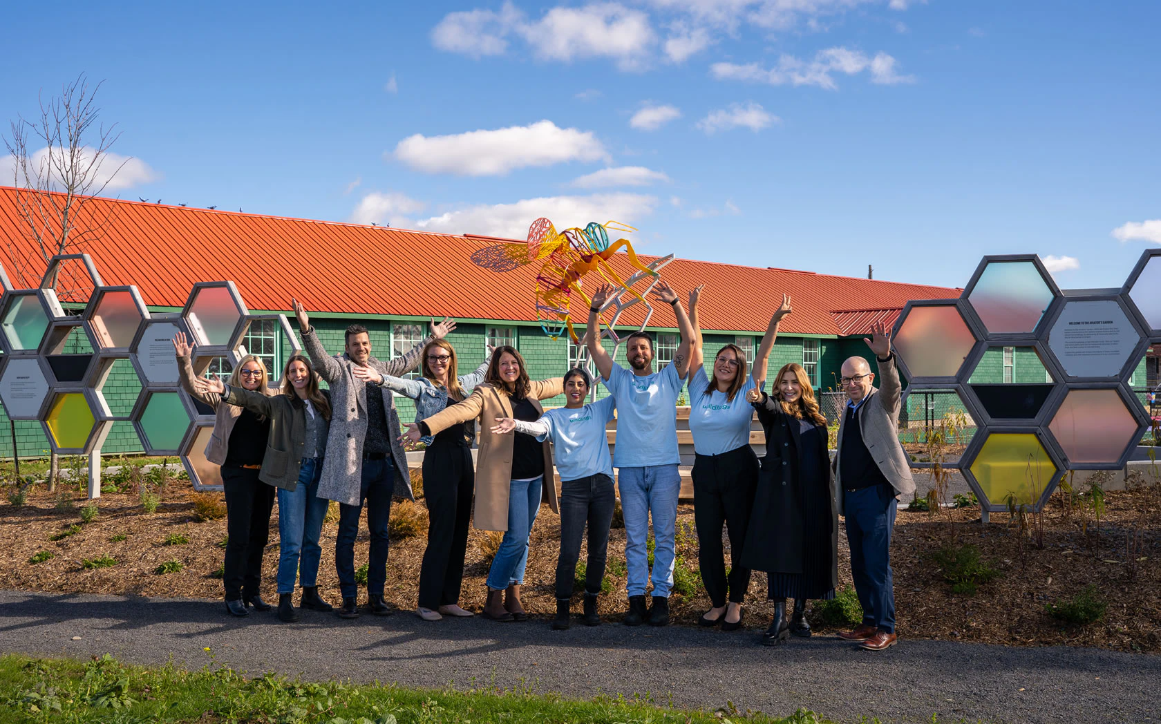 Base31 employees in front of the Wildlings Play Cafe
