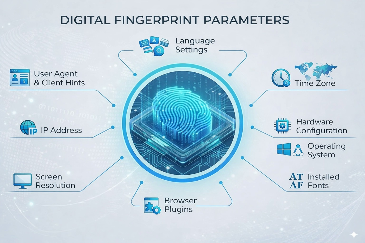 Digital fingerprint pramenters