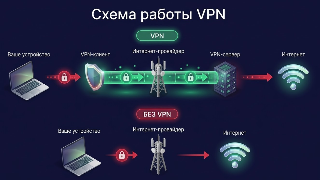Схема работы VPN