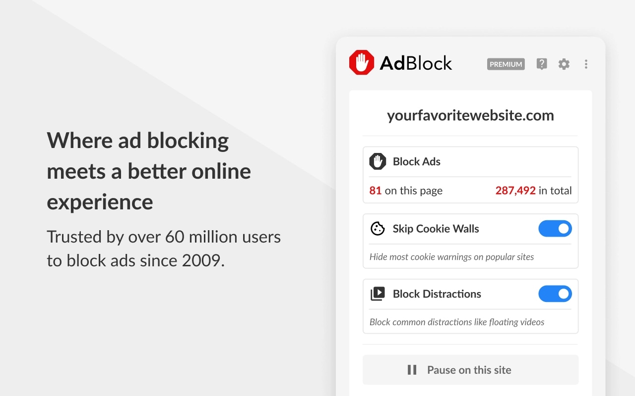 AdBlock interface