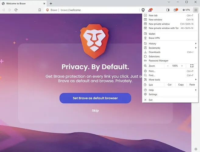 Brave browser screenshot