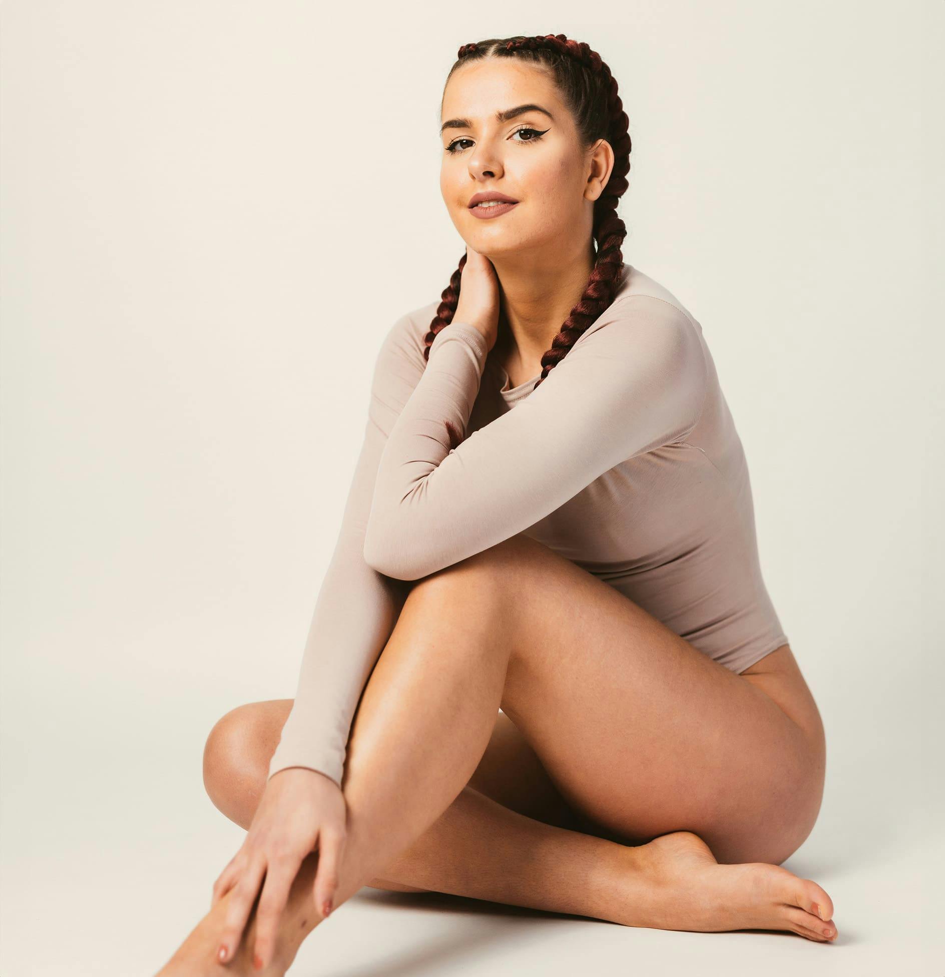 Woman sitting on the floor