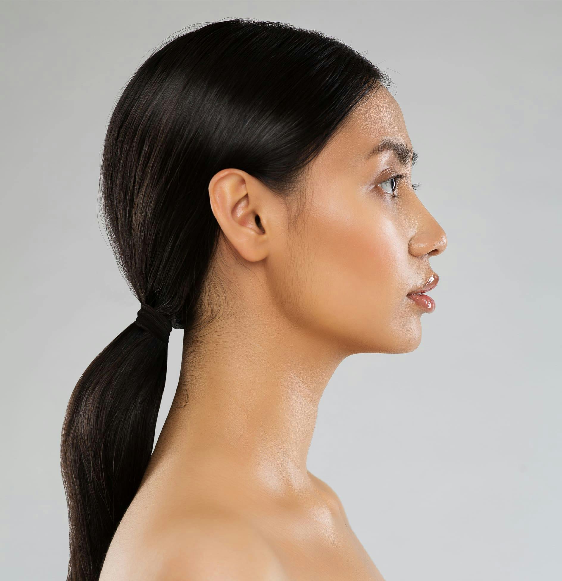 Side profile of a womans face