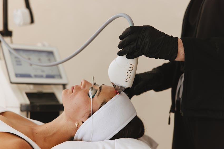 Woman recieving laser treatment