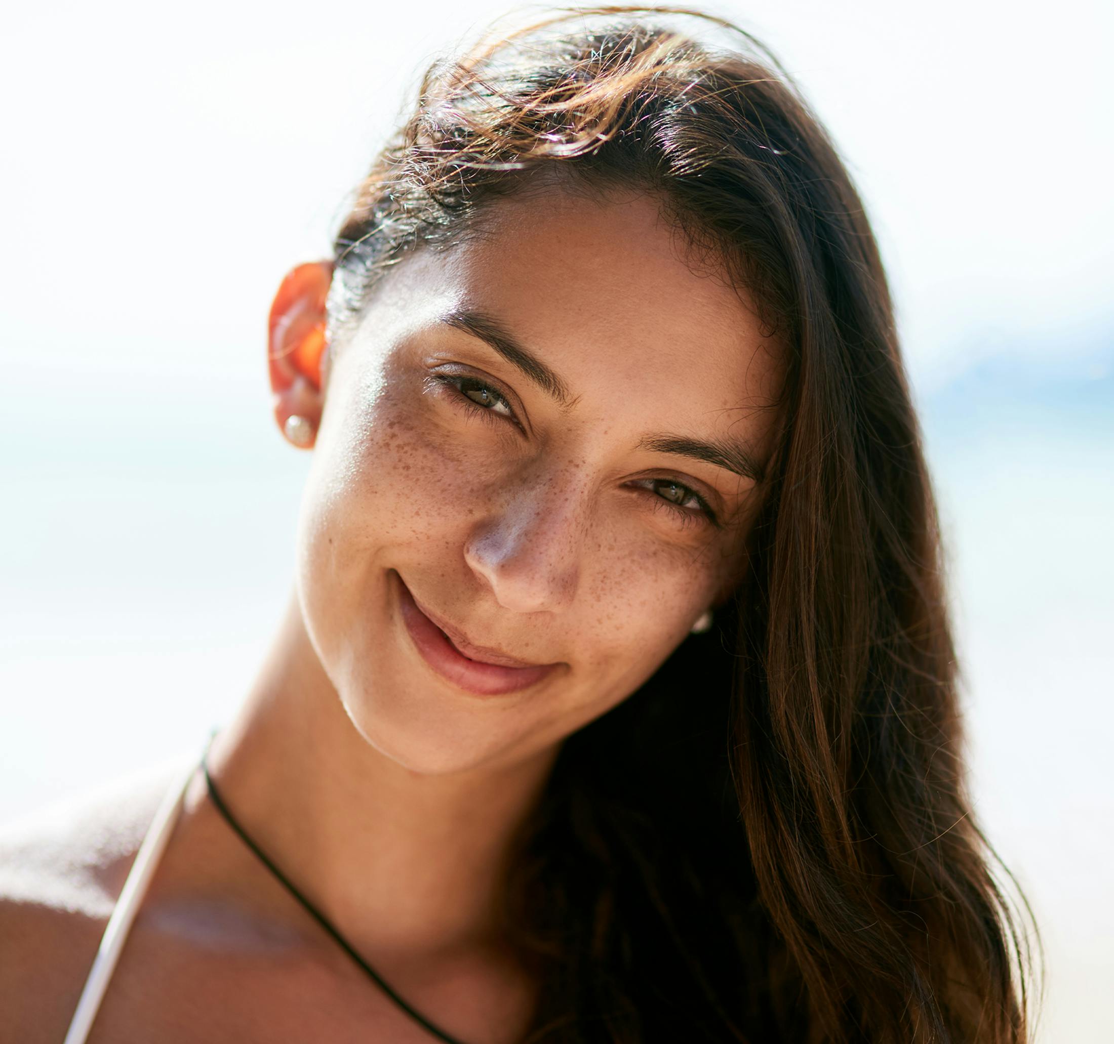 woman smiling forward