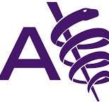 AMA logo purple with a coily snake
