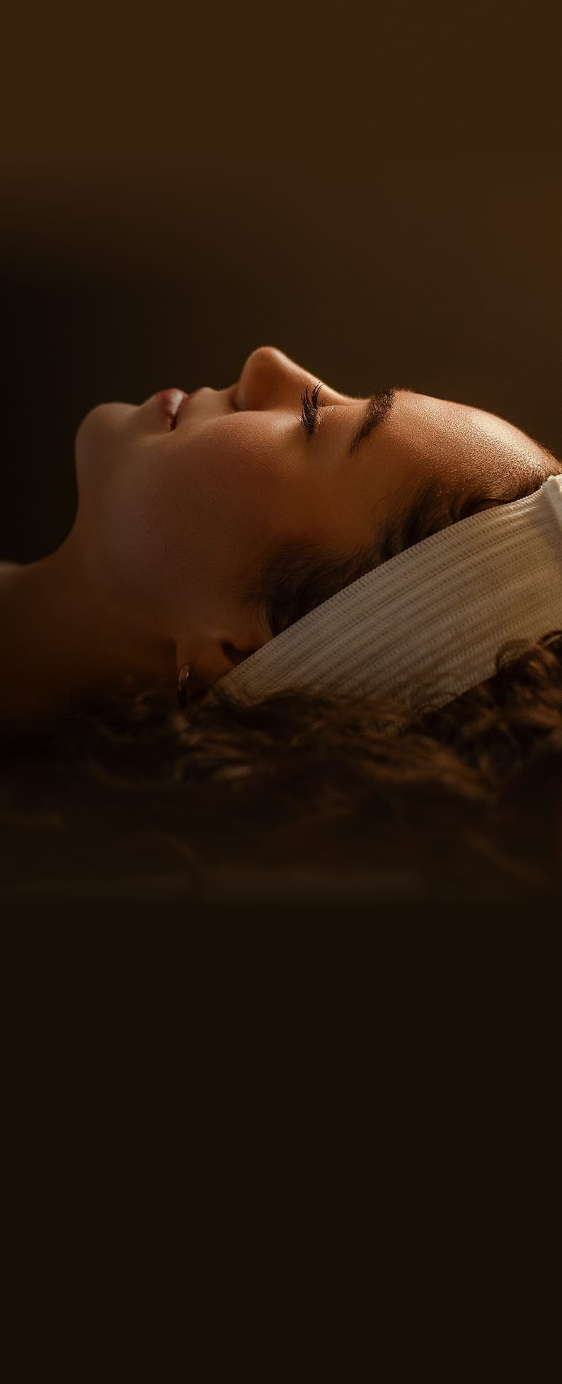 woman preparing for a facial treatment