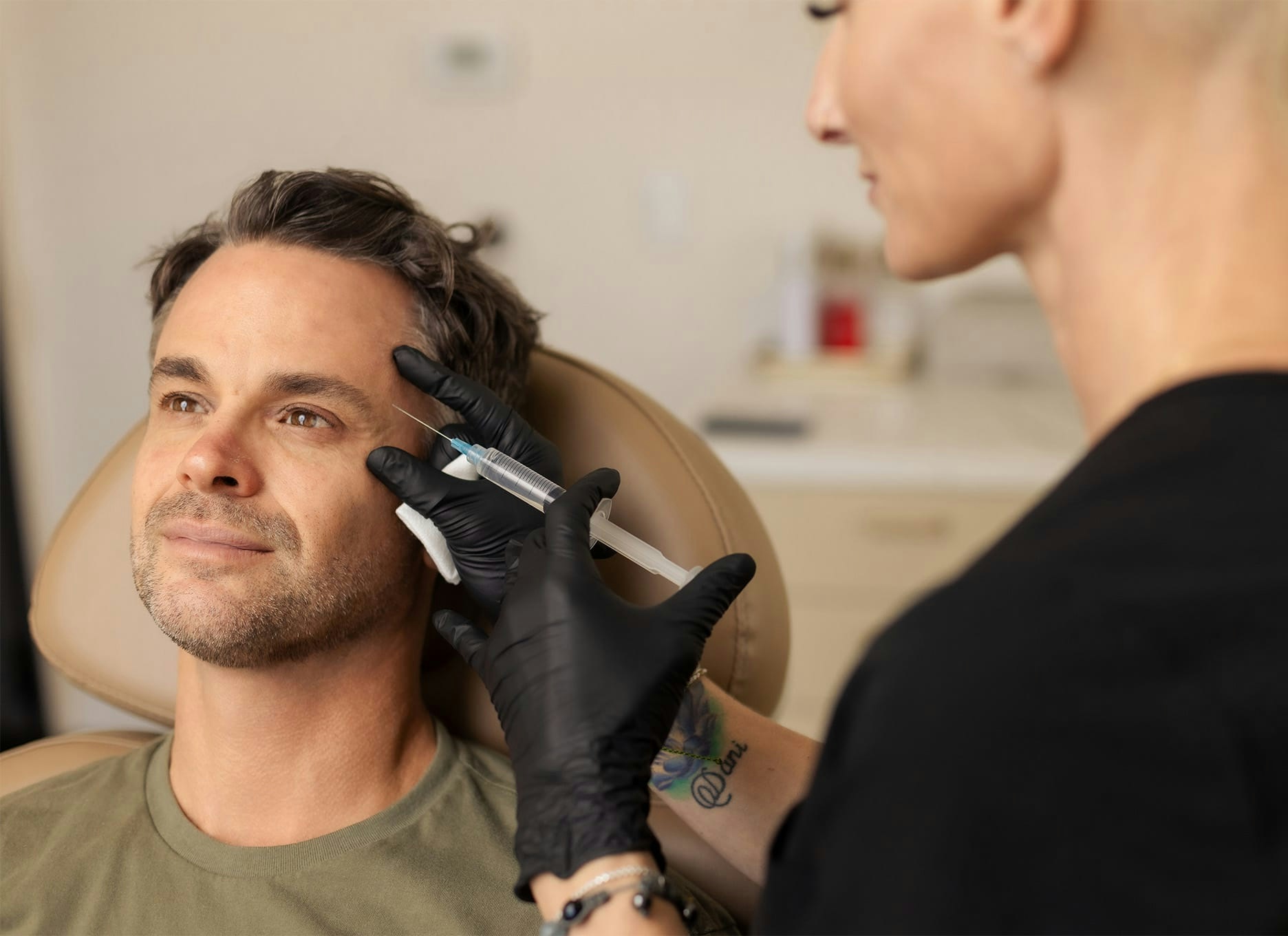 man getting an injection