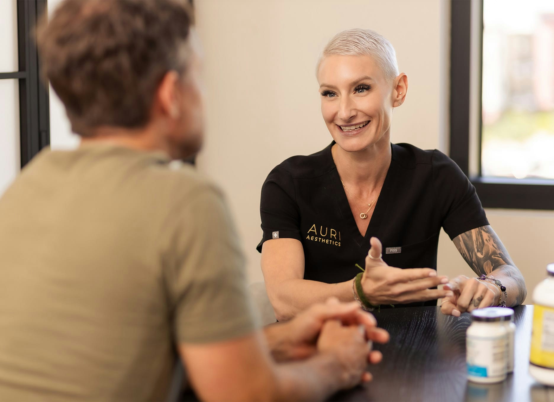 nurse talking to a patient
