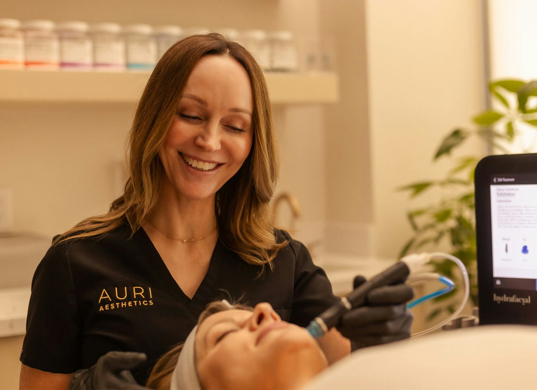 woman getting a facial