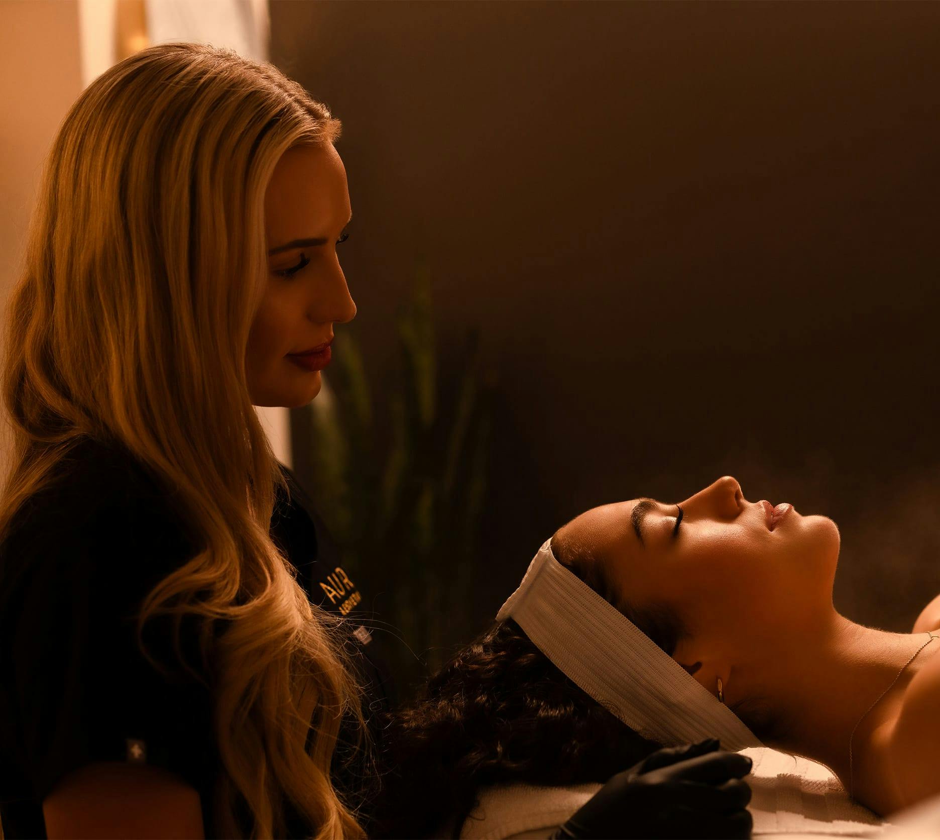 woman getting a facial