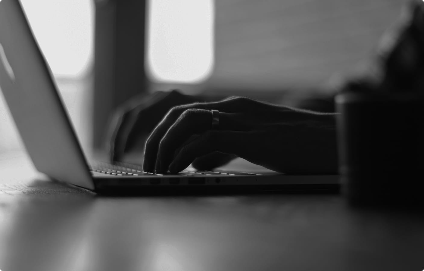 Person typing on a computer