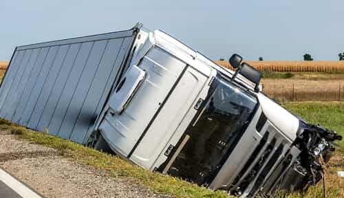 Dump Truck Flips Over While Getting on Expressway Ramp in Bala Cynwyd