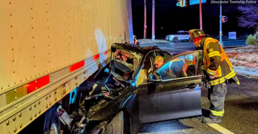 Driver Trapped Under Truck in Gloucester Township