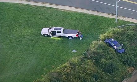 Car Hangs Off Embankment in Northeast Philly Crash
