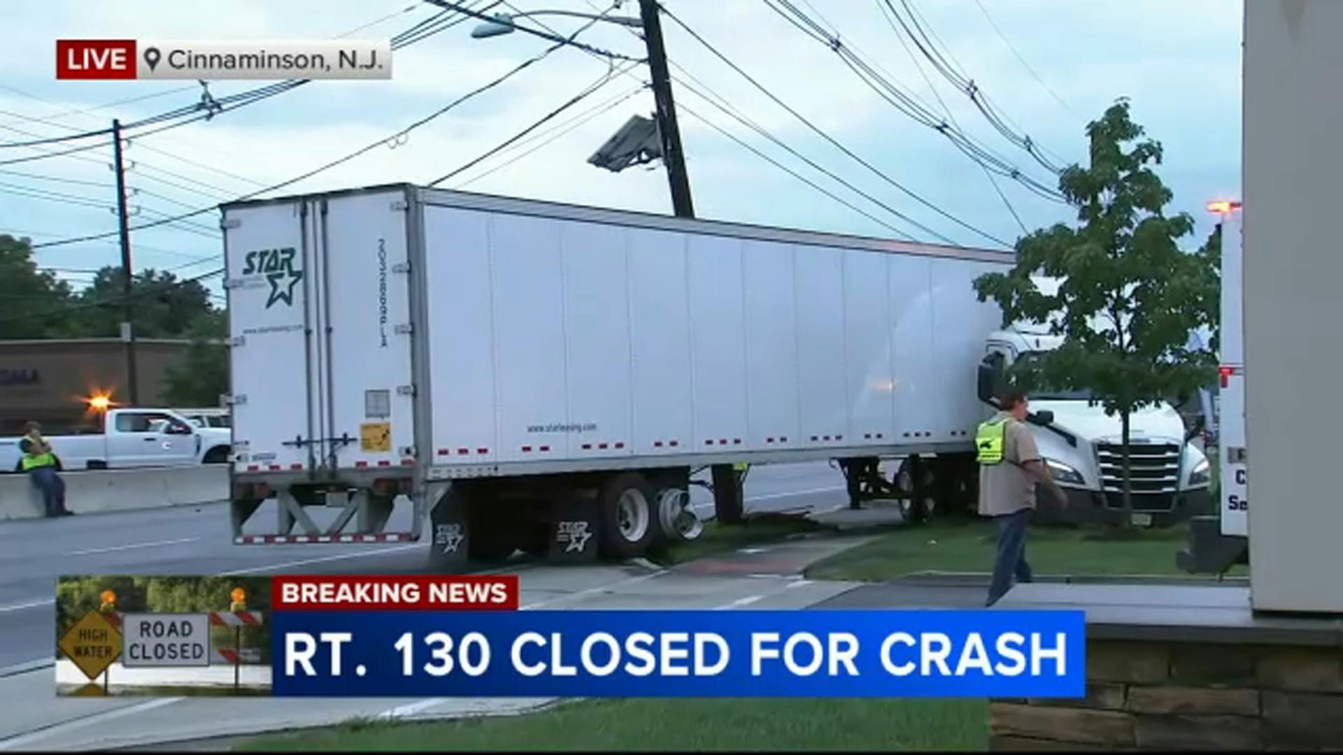Jackknifed Tractor Trailer Closes Both Directions of 130 in Cinnaminson