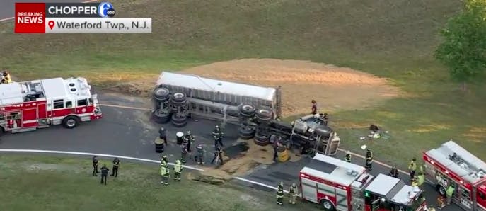 Overturned Sand Truck Leads to Hazmat Response in Waterford Township