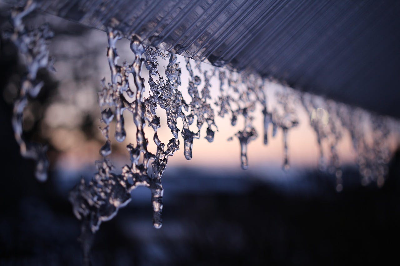 Ice hanging from roof