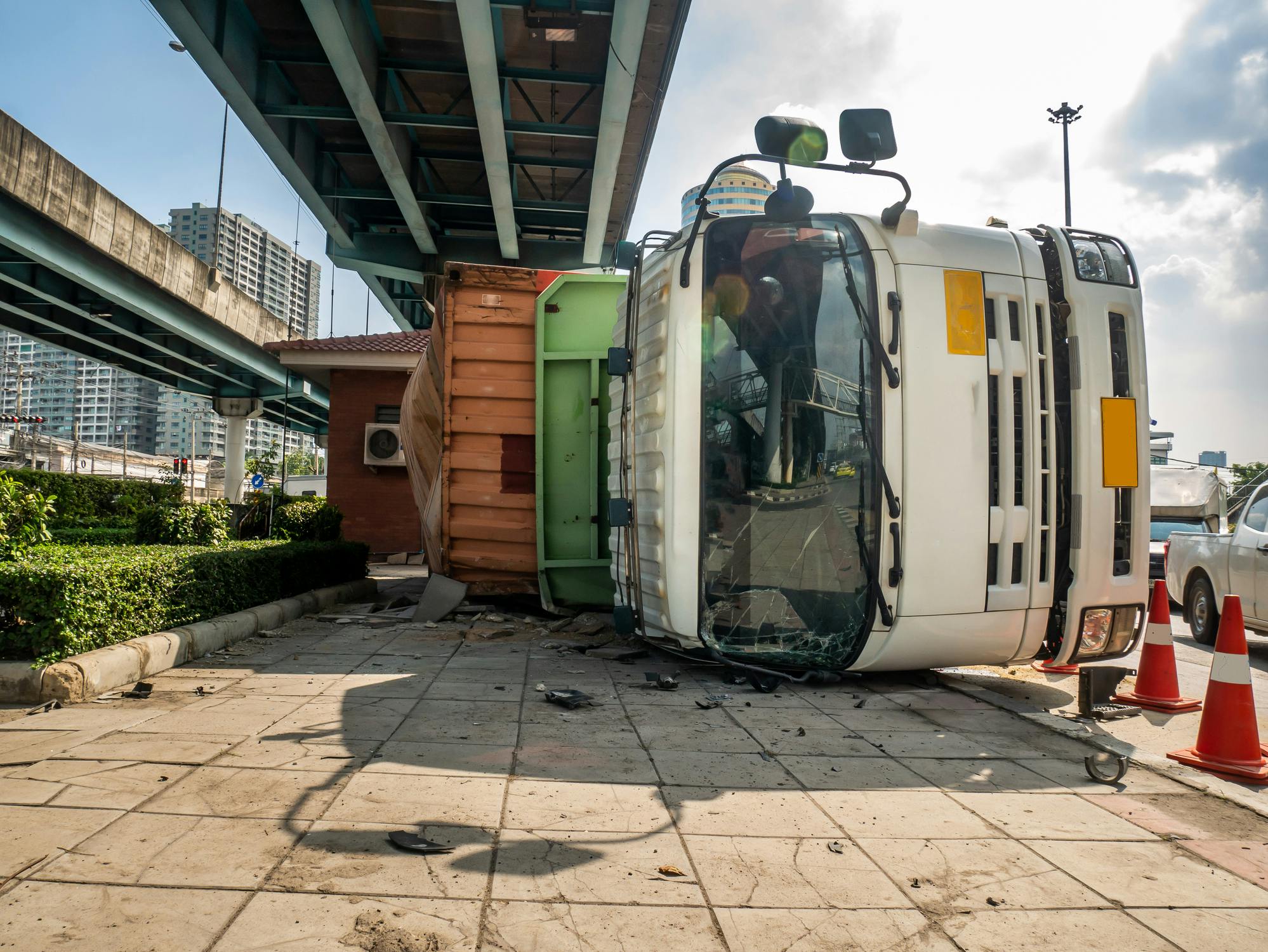 Dump Truck Crashes Into Bridge in Lower Gwynedd