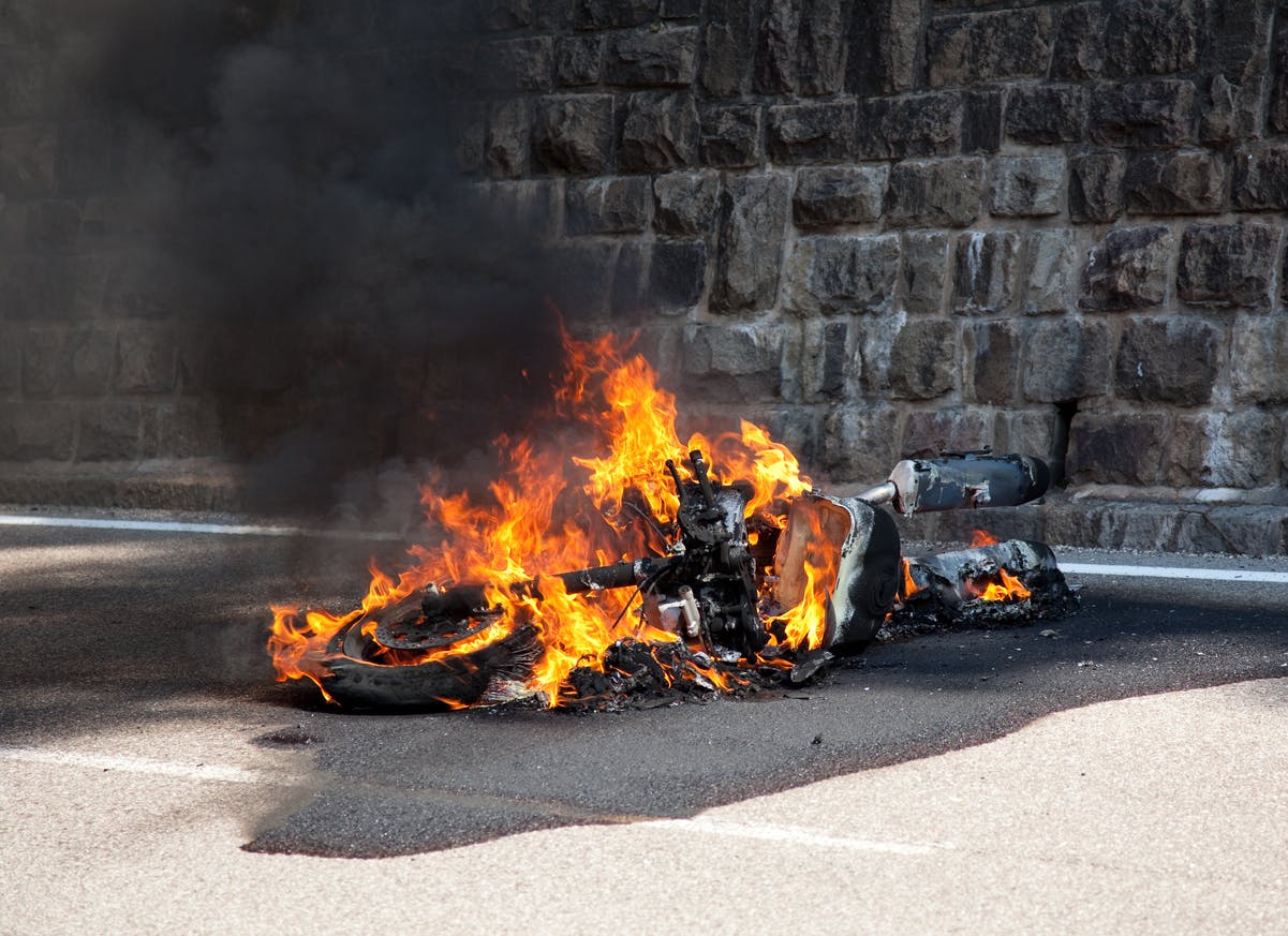 Driver Escapes Three-Wheeled Motorcycle