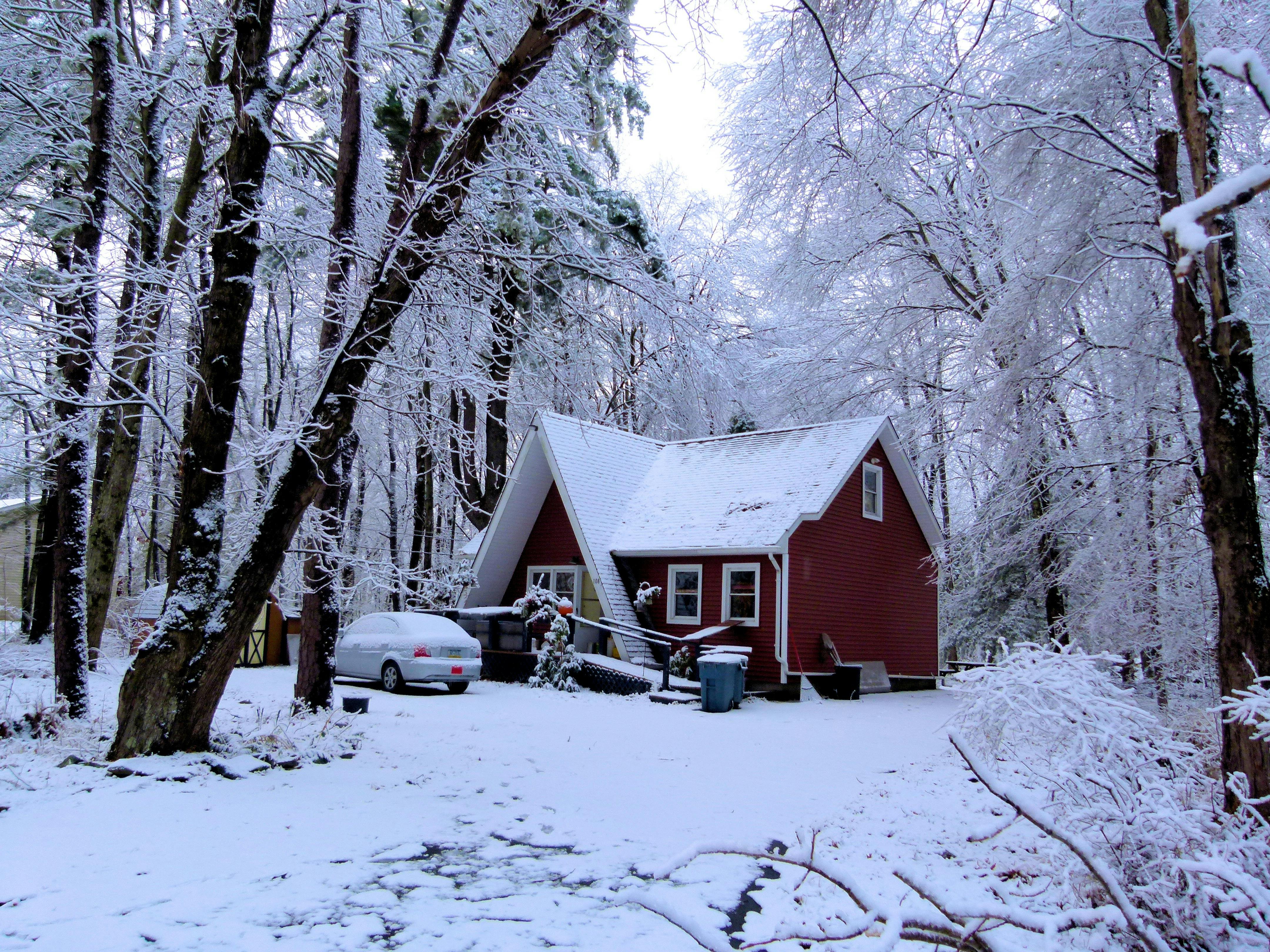 A cabin in the snow