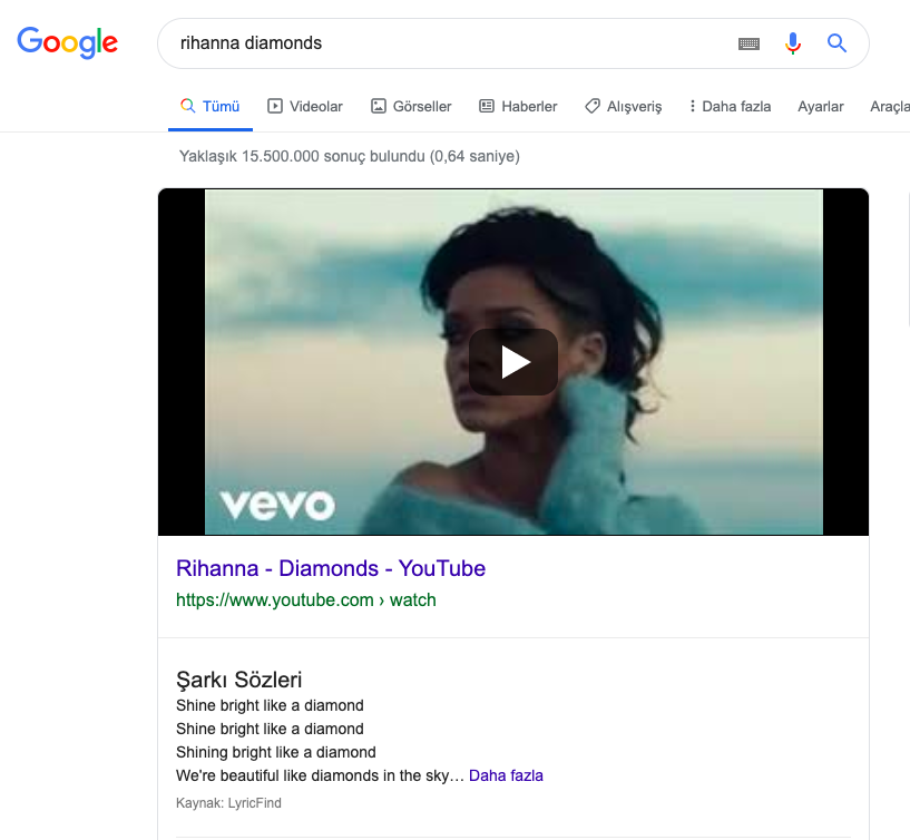 rihanna diamonds şarkı sözleri sıfırıncı konum