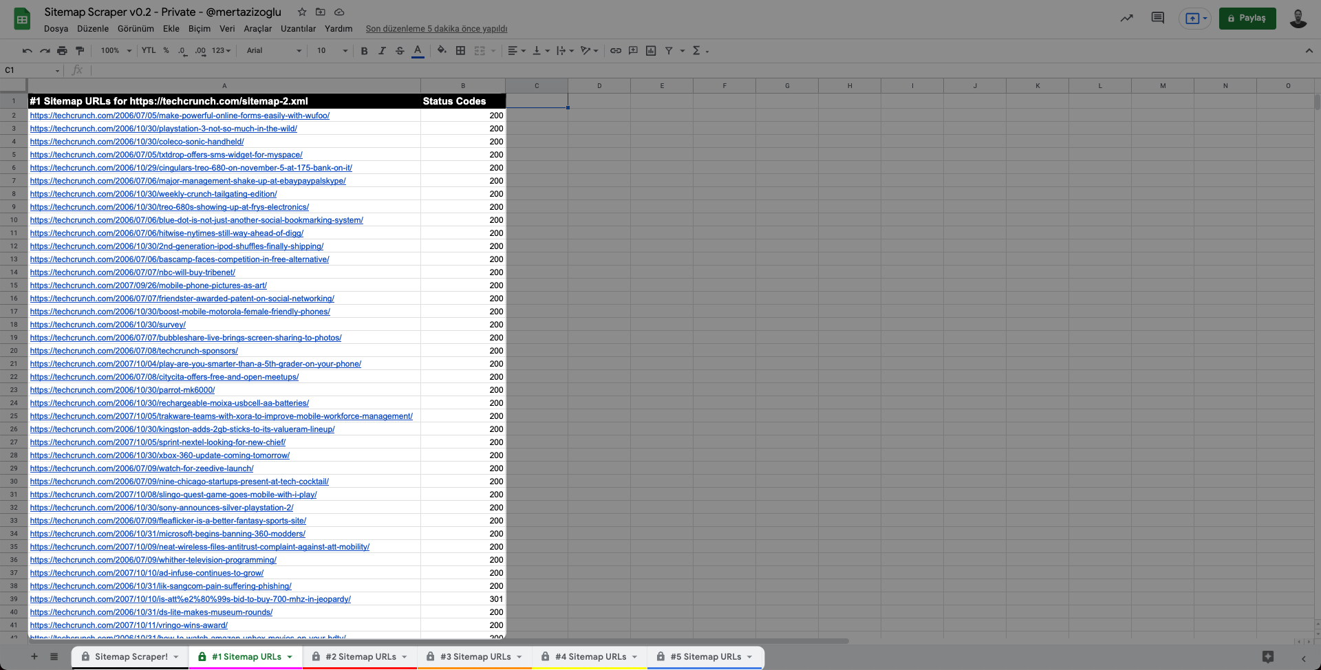 sitemap scraper