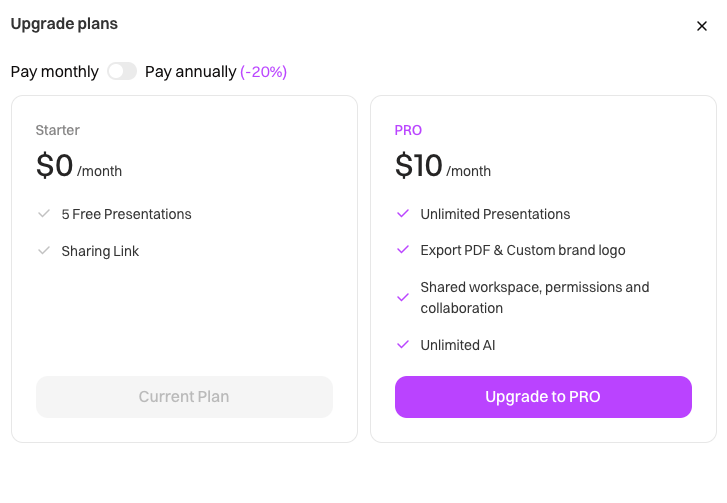 prezo.ai pricing