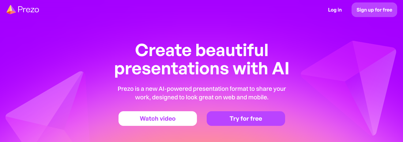 prezo.ai main page