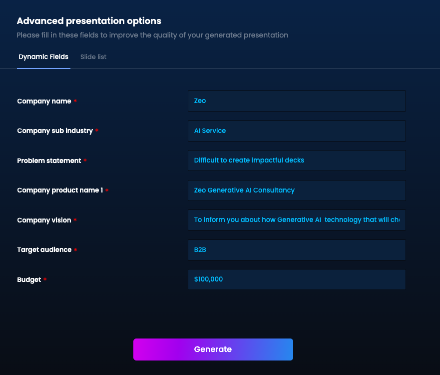 use of presentation.ai