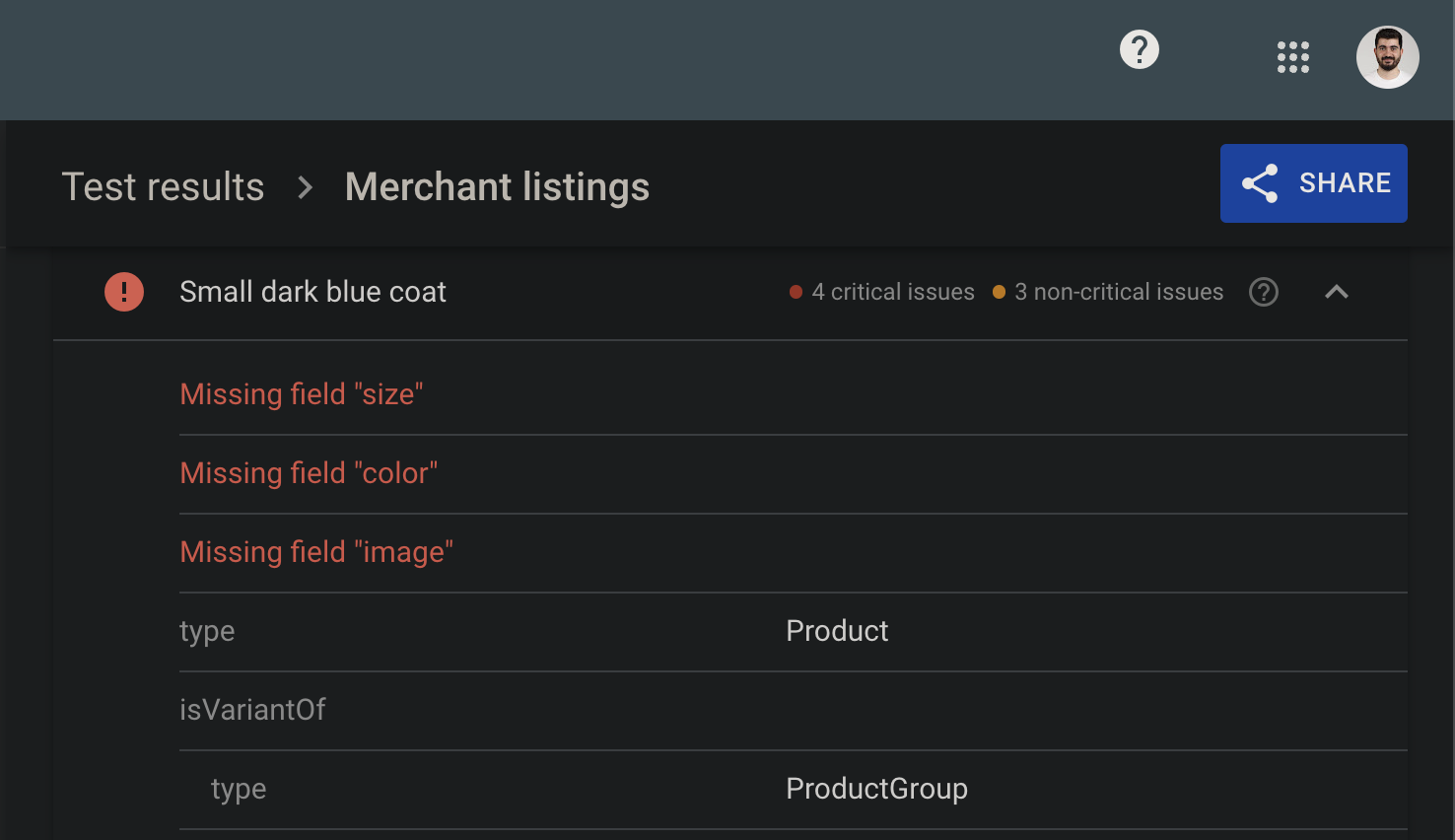 Merchant listings