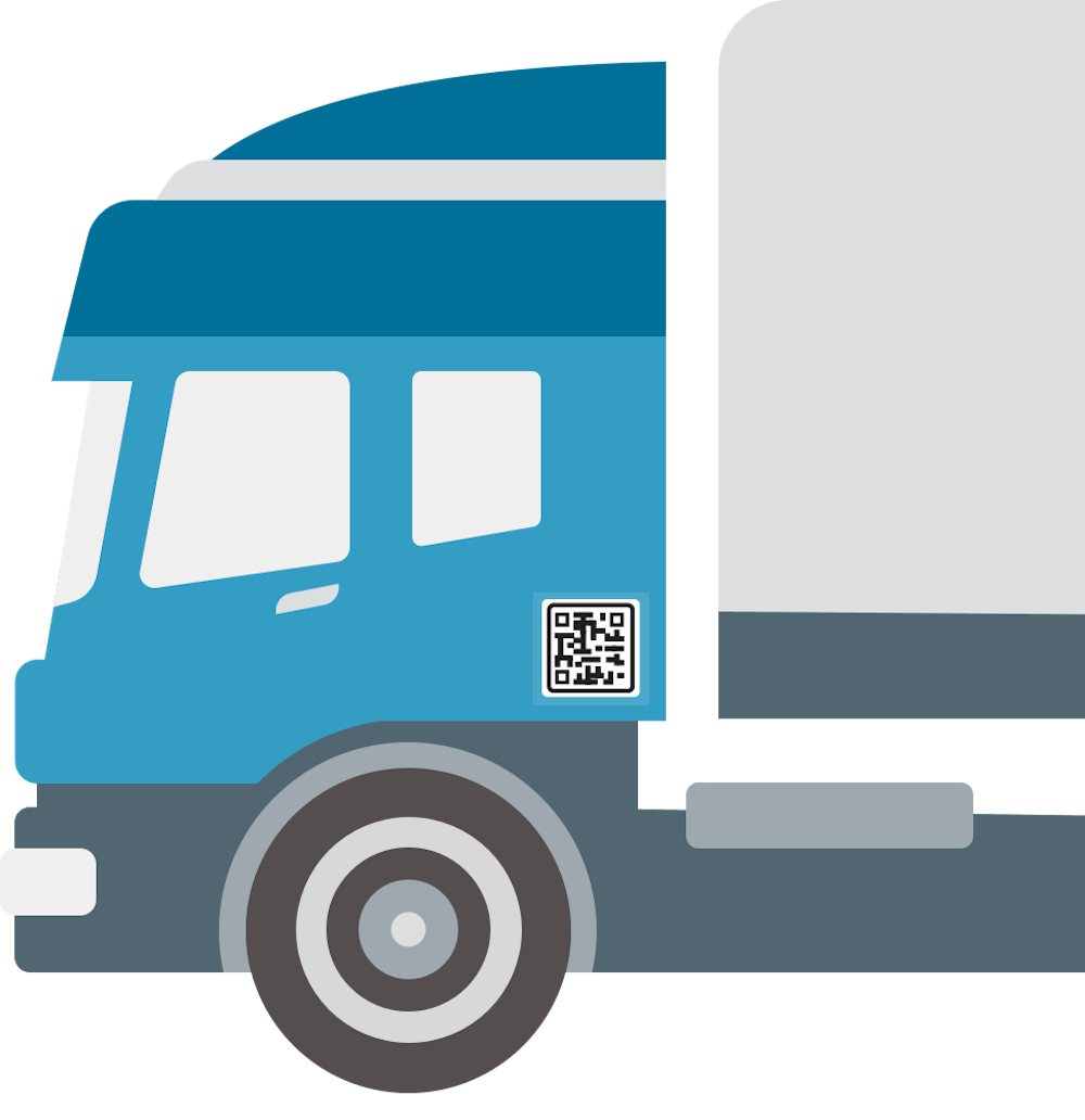 Truck with large QR code