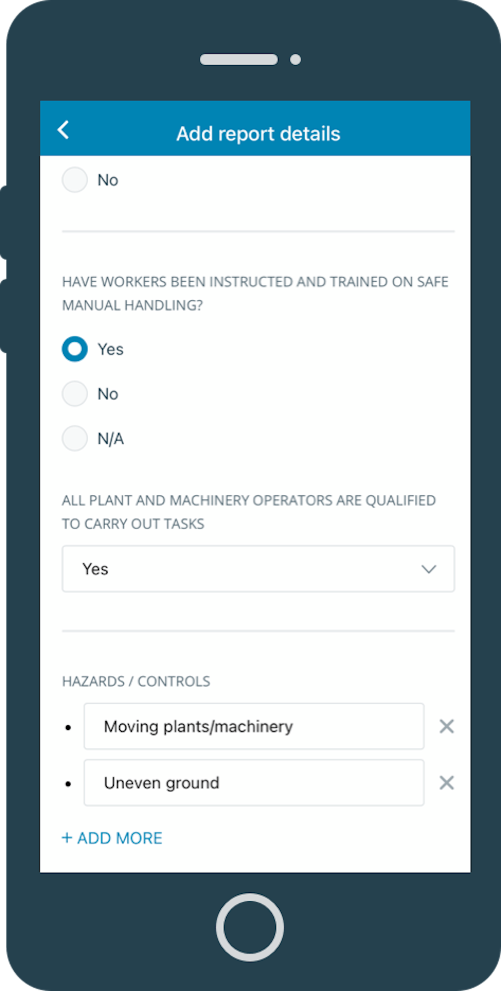 Site Checklist in SaferMe app