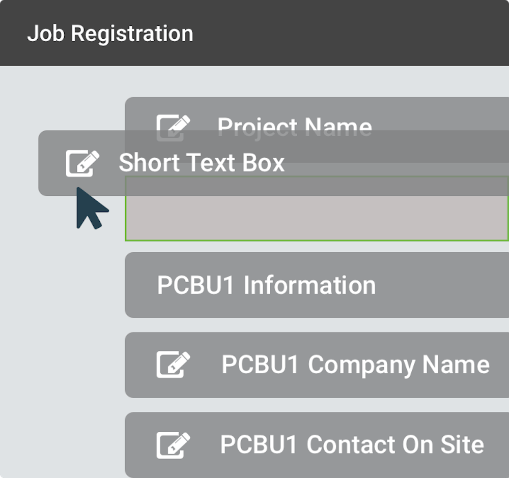 Job registration form being built in SaferMe
