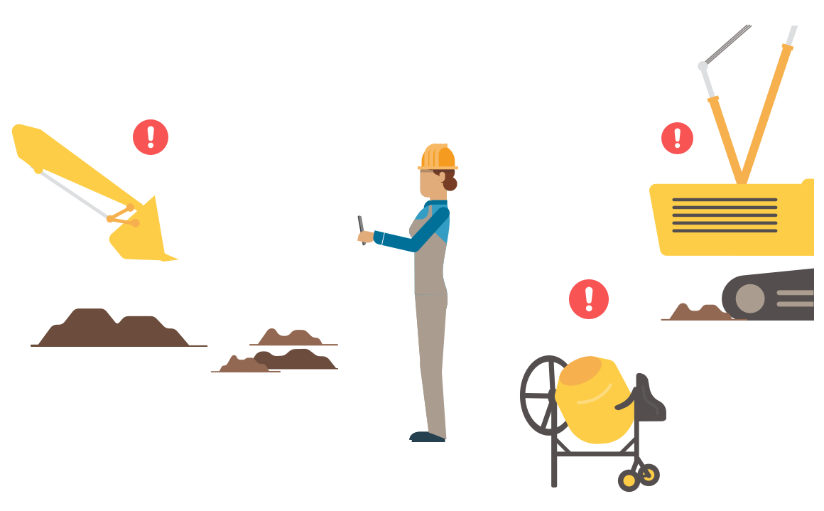 Worker assessing hazards on site 