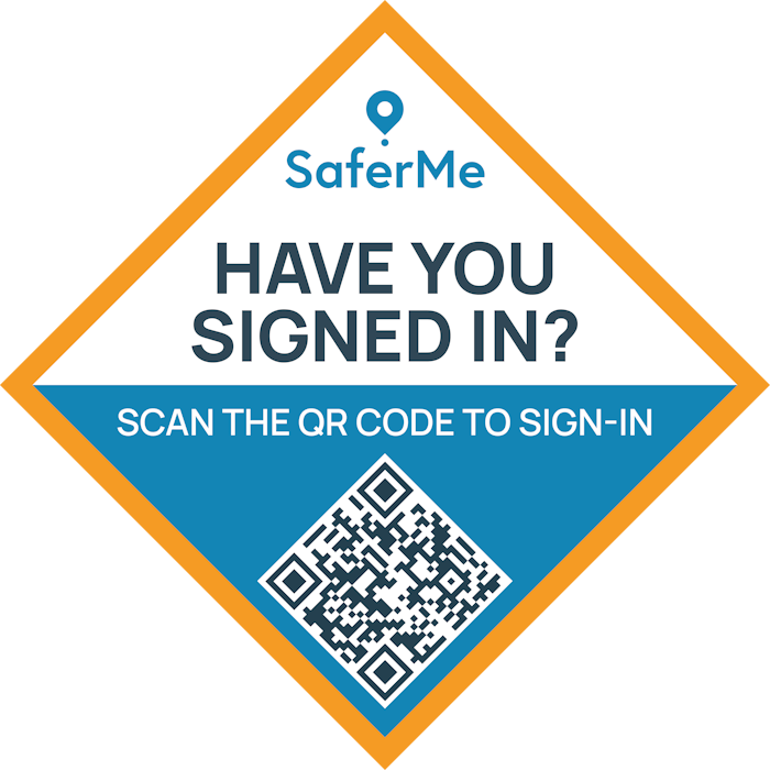 QR code site sign-in board for contractors and visitors to site