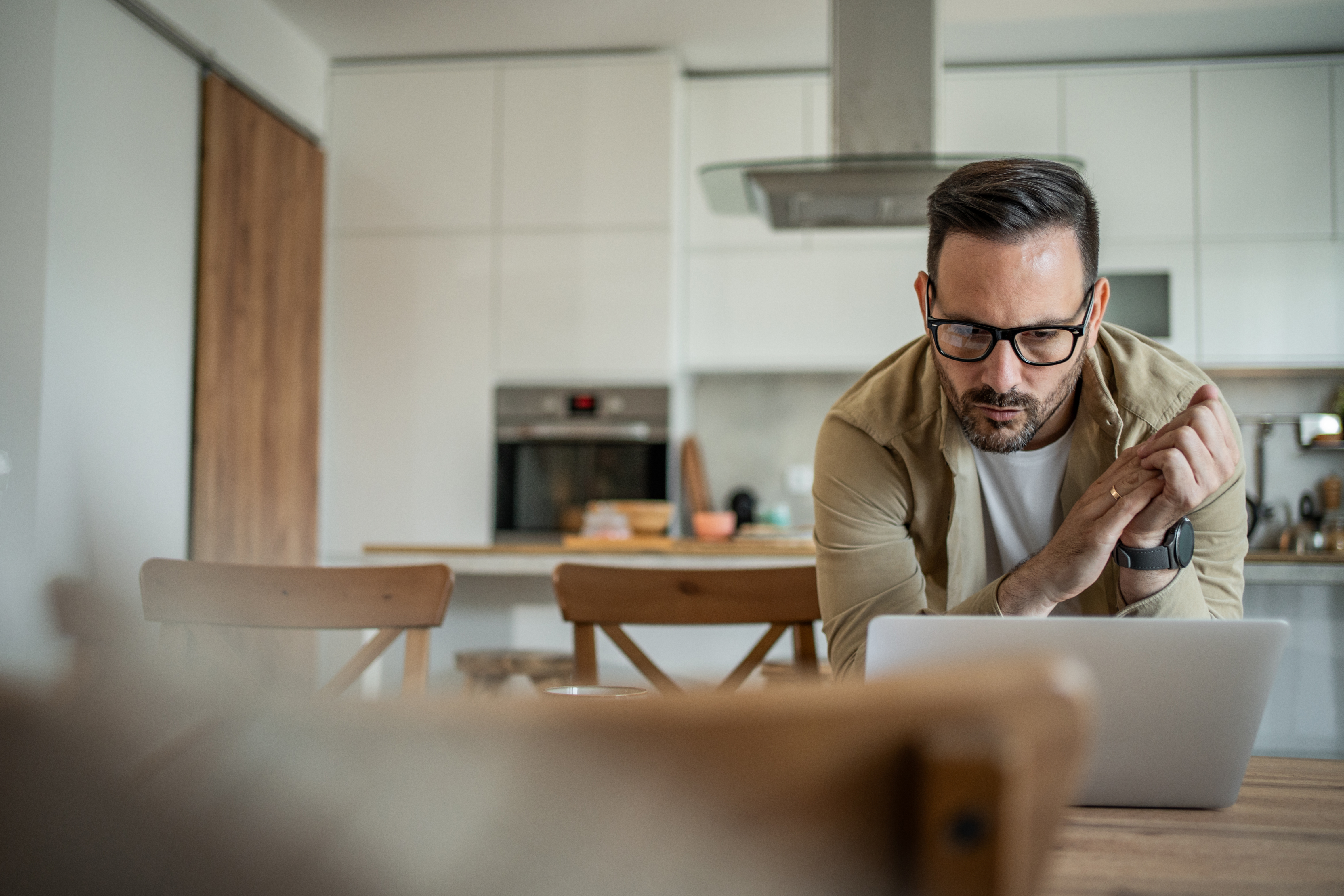Man looking at screen